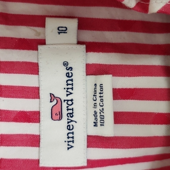 Vineyard Vines Womans Ruffle-Trim Striped Blouse Size 10 - Picture 11 of 12